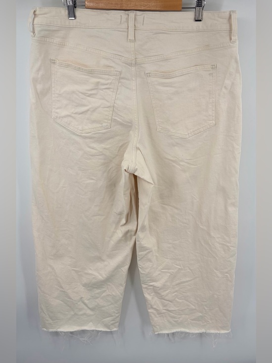 Madewell the perfect vintage wide leg crop cream raw hem jean women’s 16W preppy - Picture 6 of 6